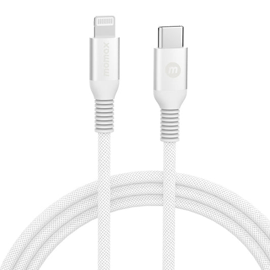 MOMAX DL51D Type-C / USB-C to 8 Pin PD Braided Fast Charging Cable, Length: 1.2m (White) - Normal Style Cable by MOMAX | Online Shopping South Africa | PMC Jewellery | Buy Now Pay Later Mobicred