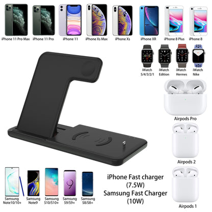 Q20 4 In 1 Wireless Charger Charging Holder Stand Station For iPhone / Apple Watch / AirPods, Support Dual Phones Charging (Black) - Wireless Charger by PMC Jewellery | Online Shopping South Africa | PMC Jewellery | Buy Now Pay Later Mobicred