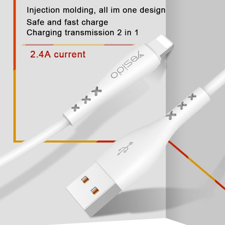 Yesido CA26 2.4A USB to 8 Pin Charging Cable, Length: 1m(Black) - Normal Style Cable by Yesido | Online Shopping South Africa | PMC Jewellery | Buy Now Pay Later Mobicred