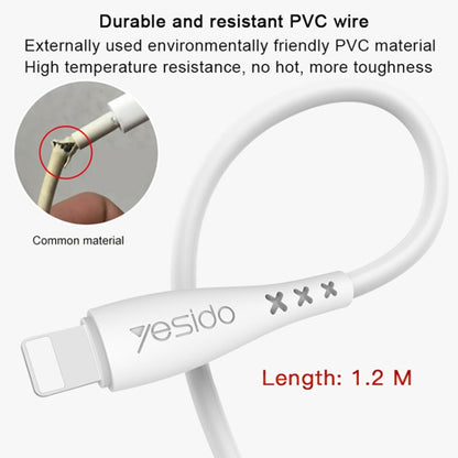 Yesido CA26 2.4A USB to 8 Pin Charging Cable, Length: 1m(Black) - Normal Style Cable by Yesido | Online Shopping South Africa | PMC Jewellery | Buy Now Pay Later Mobicred