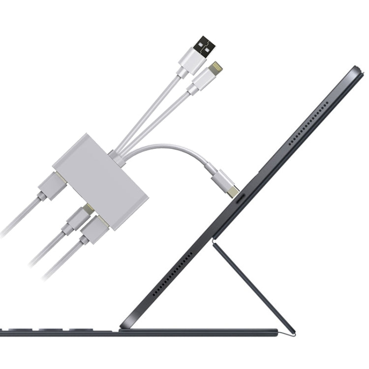 NK-1032 Pro 5 in 1 8 Pin + Type-C / USB-C + USB + TF Card + SD Card Multi-function Camera Reader Adapter - Converter & Adapter by PMC Jewellery | Online Shopping South Africa | PMC Jewellery | Buy Now Pay Later Mobicred