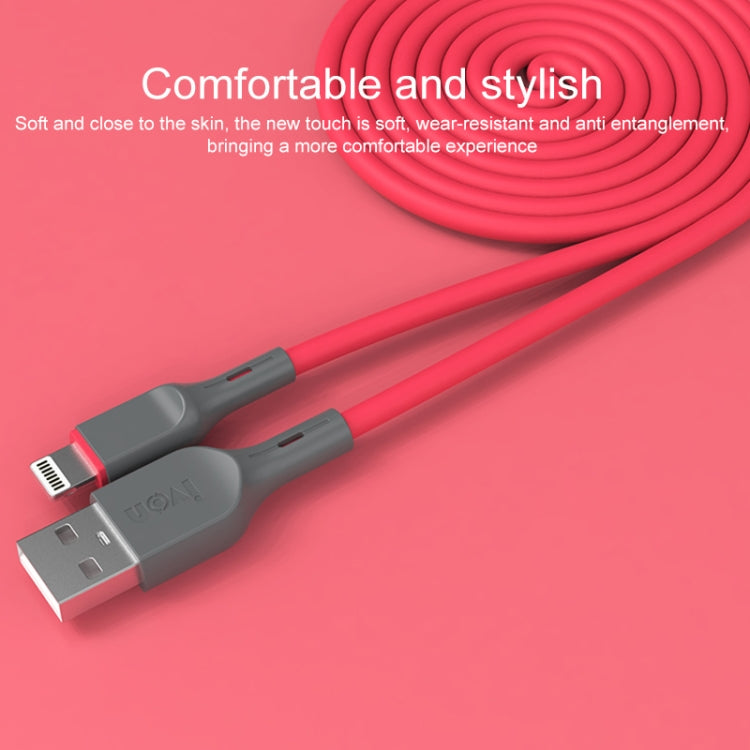 IVON CA78 2.4A 8 Pin Fast Charging Data Cable, Length: 1m (Black) - Normal Style Cable by IVON | Online Shopping South Africa | PMC Jewellery | Buy Now Pay Later Mobicred