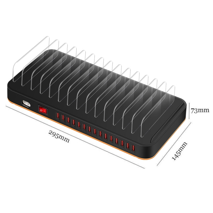 WLX-815 100W 15 Ports USB Fast Charging Dock Smart Charger with Phone & Tablet Holder, UK Plug - Multifunction Charger by PMC Jewellery | Online Shopping South Africa | PMC Jewellery | Buy Now Pay Later Mobicred