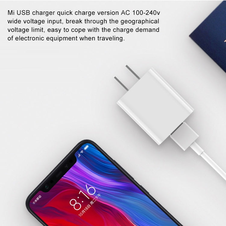 Original Xiaomi 18W Wall Charger Adapter Single Port USB Quick Charger, US Plug - USB Charger by Xiaomi | Online Shopping South Africa | PMC Jewellery | Buy Now Pay Later Mobicred