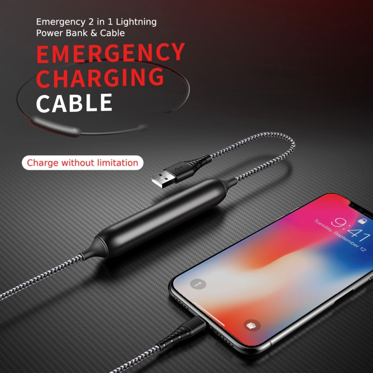 ROCK 1.2m 2.1A TPE + Nylon Braided USB to 8 Pin Data Sync Charge Cable For iPhone 11 Pro Max / iPhone 11 Pro / iPhone 11 / iPhone XR / iPhone XS MAX / iPhone X & XS / iPhone 8 & 8 Plus / iPhone 7 & 7 Plus (Black) - Normal Style Cable by ROCK | Online Shopping South Africa | PMC Jewellery | Buy Now Pay Later Mobicred