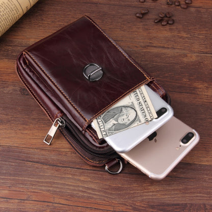 5.1-6.3 inch 008 Universal Crazy Horse Texture Cowhide Vertical Section Waist Bag with Oblique Lanyard, For iPhone,Samsung, Sony, Huawei, Meizu, Lenovo, ASUS, Cubot, Oneplus, Xiaomi, Ulefone, Letv, DOOGEE, Vkworld, and other Smartphones (Brown) - More iPhone Cases by PMC Jewellery | Online Shopping South Africa | PMC Jewellery | Buy Now Pay Later Mobicred