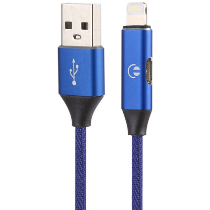 Multifunction 1m 3A 8 Pin Male & 8 Pin Female to USB Nylon Braided Data Sync Charging Audio Cable(Blue) - Multifunction Cable by PMC Jewellery | Online Shopping South Africa | PMC Jewellery | Buy Now Pay Later Mobicred