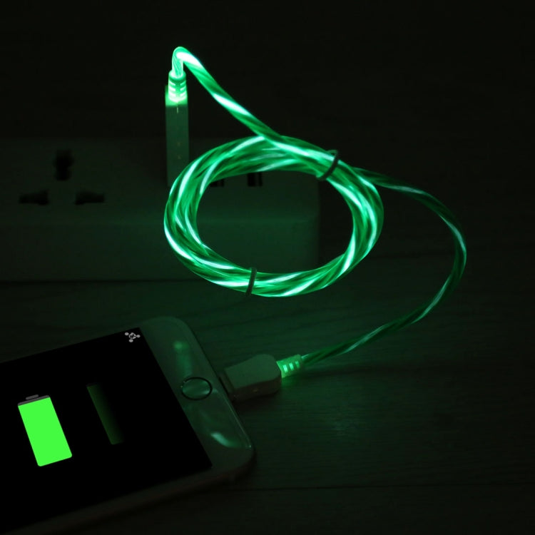 LED Flowing Light 1m USB to 8 Pin Data Sync Charge Cable for iPhone, iPad(Green) - Normal Style Cable by PMC Jewellery | Online Shopping South Africa | PMC Jewellery | Buy Now Pay Later Mobicred