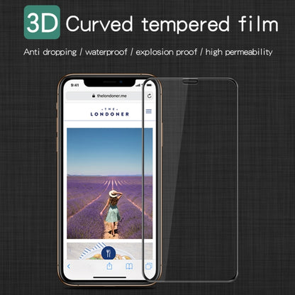 For iPhone XR MOFI 9H 3D Explosion-proof Curved Screen Tempered Glass Film (Black) - iPhone XR Tempered Glass by MOFI | Online Shopping South Africa | PMC Jewellery