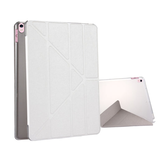 For iPad Pro 10.5 inch Silk Texture Horizontal Deformation Flip Leather Case with 4-folding Holder & Sleep / Wake-up(White) - iPad Pro 10.5 inch Cases by PMC Jewellery | Online Shopping South Africa | PMC Jewellery