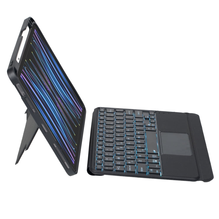 T11-AS For iPad Air 11 2025 / Air 5 / 4 10.9 / Pro 11 2022&2021&2020&2018 Touch Backlight Split Type Bluetooth Keyboard Leather Case - Universal by PMC TechLife | Online Shopping South Africa | PMC TechLife | Buy Now Pay Later Mobicred