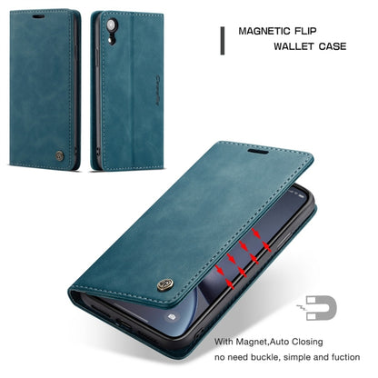 For iPhone XR CaseMe-013 Multifunctional Retro Frosted Horizontal Flip Leather Case with Card Slot & Holder & Wallet(Blue) - More iPhone Cases by CaseMe | Online Shopping South Africa | PMC Jewellery | Buy Now Pay Later Mobicred