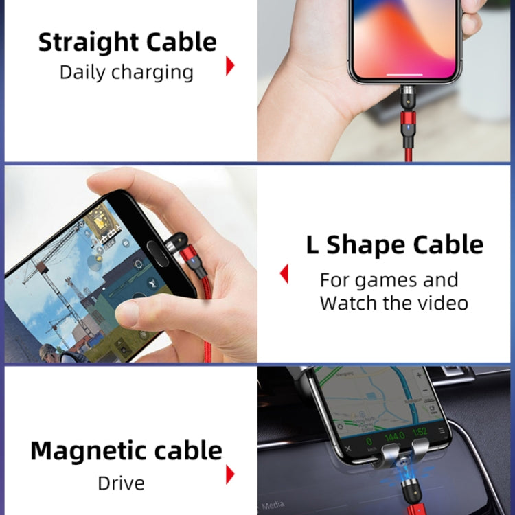 1m 2A Output USB to 8 Pin Nylon Braided Rotate Magnetic Charging Cable(Black) - free shipping - PMC Jewellery - Order now!