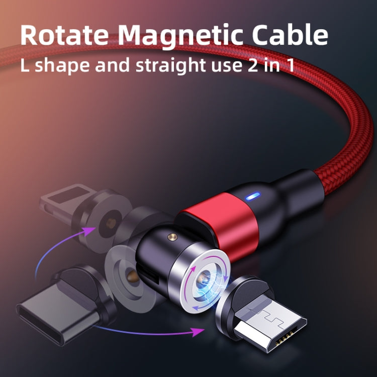 1m 2A Output USB to 8 Pin Nylon Braided Rotate Magnetic Charging Cable(Black) - free shipping - PMC Jewellery - Order now!