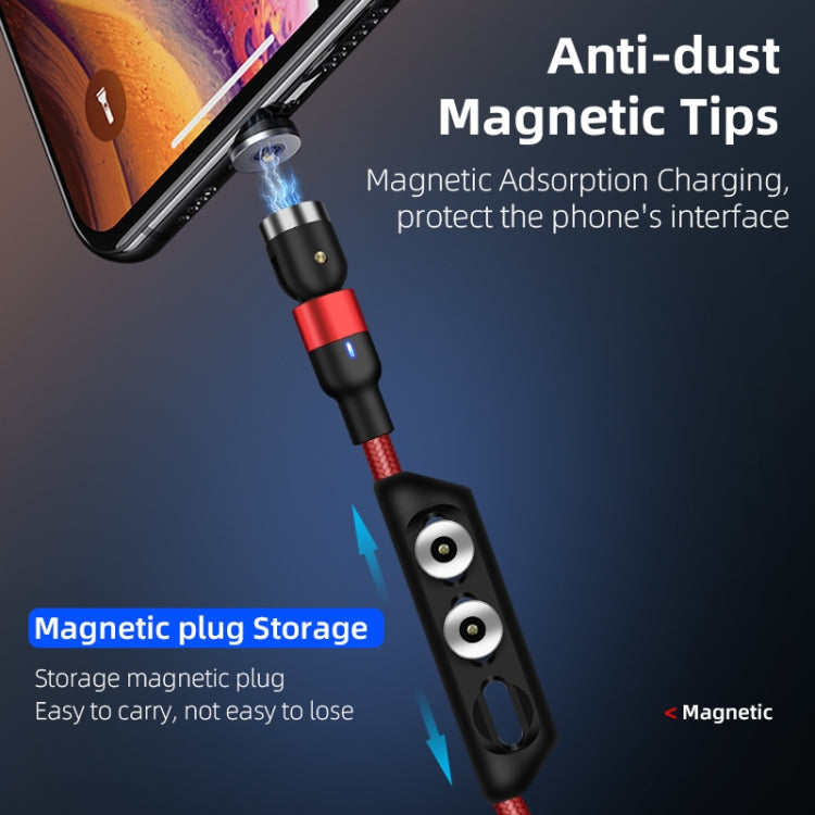 1m 2A Output USB to 8 Pin Nylon Braided Rotate Magnetic Charging Cable(Black) - free shipping - PMC Jewellery - Order now!