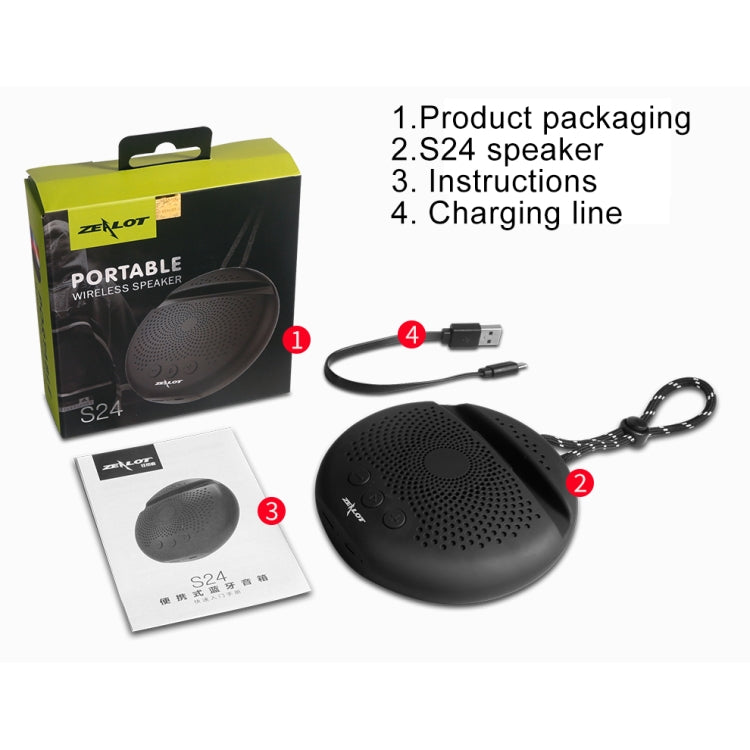 ZEALOT S24 Portable Stereo Bluetooth Speaker with Lanyard & Mobile Card Slot Holder, Supports Hands-free Call & TF Card (Black) - Desktop Speaker by ZEALOT | Online Shopping South Africa | PMC Jewellery | Buy Now Pay Later Mobicred