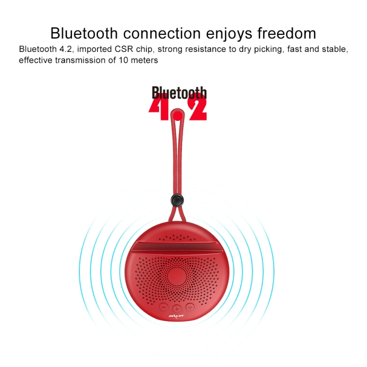 ZEALOT S24 Portable Stereo Bluetooth Speaker with Lanyard & Mobile Card Slot Holder, Supports Hands-free Call & TF Card (Red) - Desktop Speaker by ZEALOT | Online Shopping South Africa | PMC Jewellery | Buy Now Pay Later Mobicred