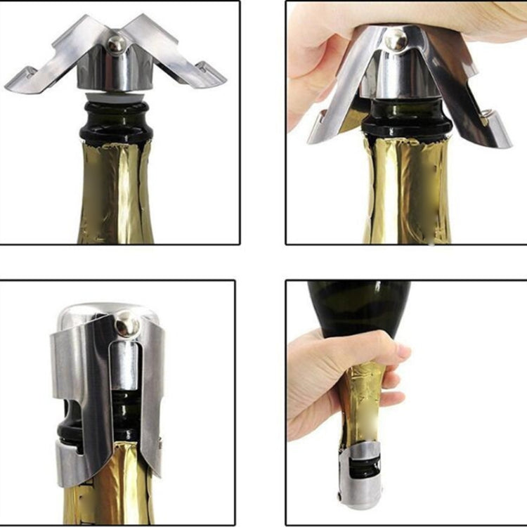 5 PCS Novel Stainless Steel Champagne Wine Bottle Stopper (Silver) - Bottle Stopper by PMC Jewellery | Online Shopping South Africa | PMC Jewellery | Buy Now Pay Later Mobicred