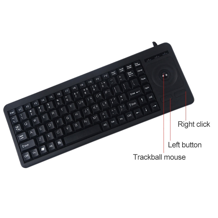 DS-8900 USB Interface Prevent Water Splashing Laser Engraving Character One-piece Wired Trackball Keyboard, Length: 1.5m - Wired Keyboard by PMC Jewellery | Online Shopping South Africa | PMC Jewellery | Buy Now Pay Later Mobicred