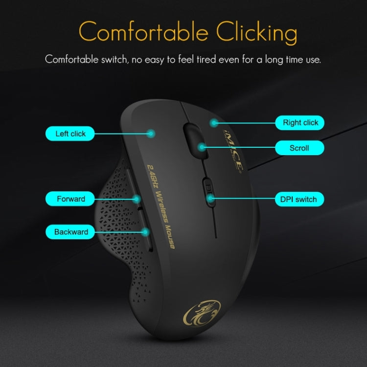 iMICE G6 Wireless Mouse 2.4G Office Mouse 6-button Gaming Mouse(Grey) - Wireless Mice by iMICE | Online Shopping South Africa | PMC TechLife | Buy Now Pay Later Mobicred