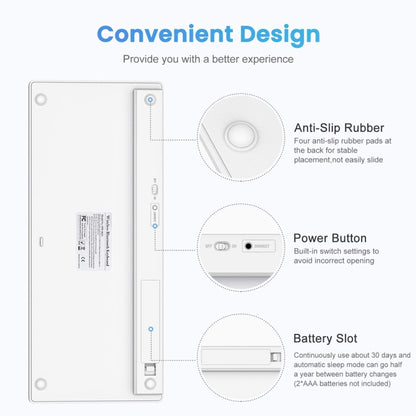 WB-8022 Ultra-thin Wireless Bluetooth Keyboard, Portuguese Keys(Silver) - Wireless Keyboard by PMC Jewellery | Online Shopping South Africa | PMC Jewellery | Buy Now Pay Later Mobicred