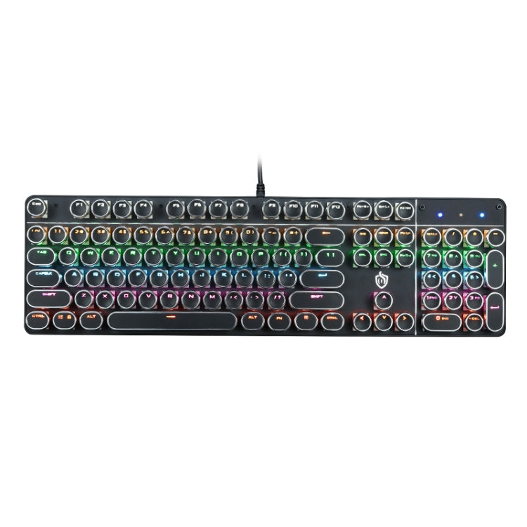 MSEZ HJK900-7 104-keys Electroplated Transparent Character Punk Keycap Colorful Backlit Wired Mechanical Gaming Keyboard(Black) - Wired Keyboard by MS&EZ | Online Shopping South Africa | PMC Jewellery | Buy Now Pay Later Mobicred