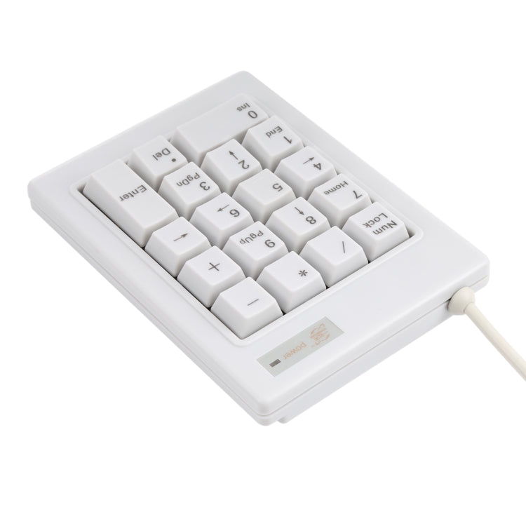 DX-18B 18-keys USB Wired Mechanical Black Shaft Mini Numeric Keyboard (White) - Mini Keyboard by PMC Jewellery | Online Shopping South Africa | PMC Jewellery | Buy Now Pay Later Mobicred