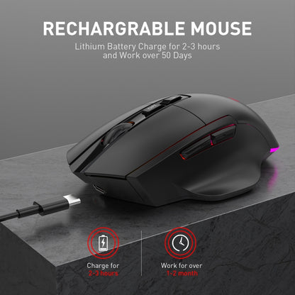 MKESPN X11 Bluetooth Three-modes Charging Wireless RGB Gaming Mouse - Wireless Mice by MKESPN | Online Shopping South Africa | PMC Jewellery | Buy Now Pay Later Mobicred