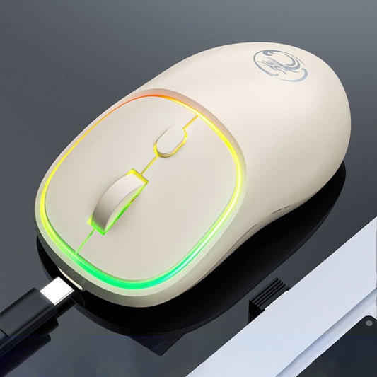 iMICE W-618 Rechargeable 4 Buttons 1600 DPI 2.4GHz Silent Wireless Mouse for Computer PC Laptop (Milk Tea) - Wireless Mice by iMICE | Online Shopping South Africa | PMC Jewellery | Buy Now Pay Later Mobicred