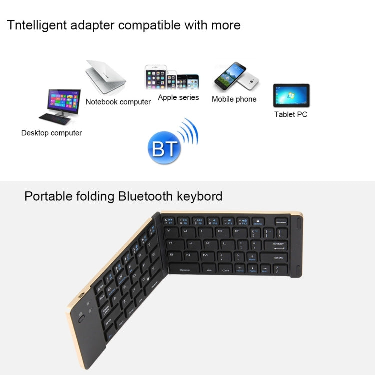 F66 Foldable Bluetooth Wireless 66 Keys Keyboard, Support Android / Windows / iOS (Black) - Wireless Keyboard by PMC Jewellery | Online Shopping South Africa | PMC Jewellery | Buy Now Pay Later Mobicred