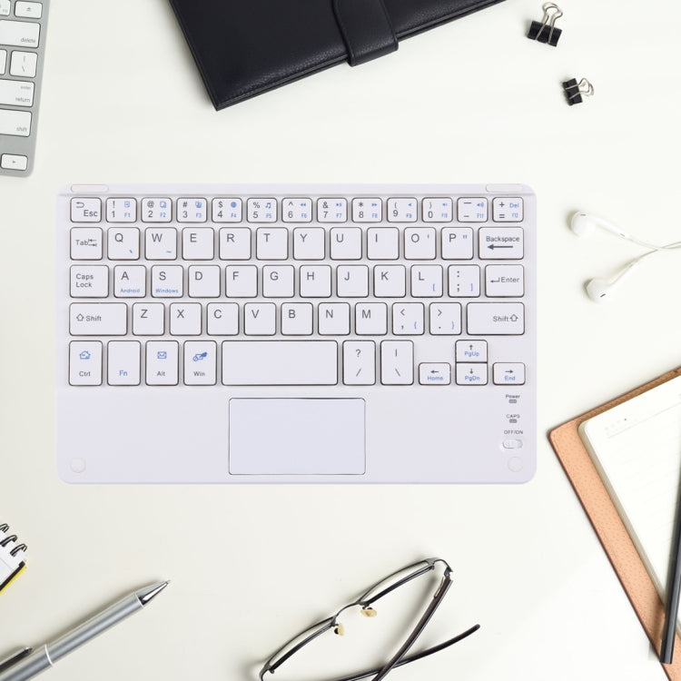 Bluetooth Wireless Keyboard with Touch Panel, Compatible with All Android & Windows 9 inch Tablets with Bluetooth Functions(White) - Universal Keyboard by PMC TechLife | Online Shopping South Africa | PMC TechLife | Buy Now Pay Later Mobicred