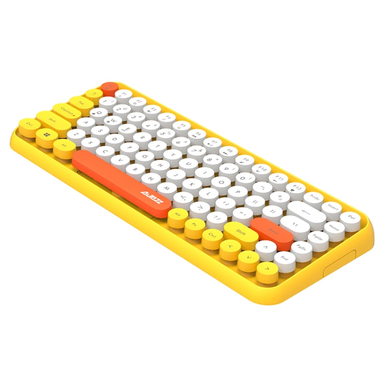 Ajazz 308I 84 Keys Tablet Mobile Phone Computer Household Office Bluetooth Keyboard(Yellow) - Wireless Keyboard by Ajazz | Online Shopping South Africa | PMC Jewellery | Buy Now Pay Later Mobicred