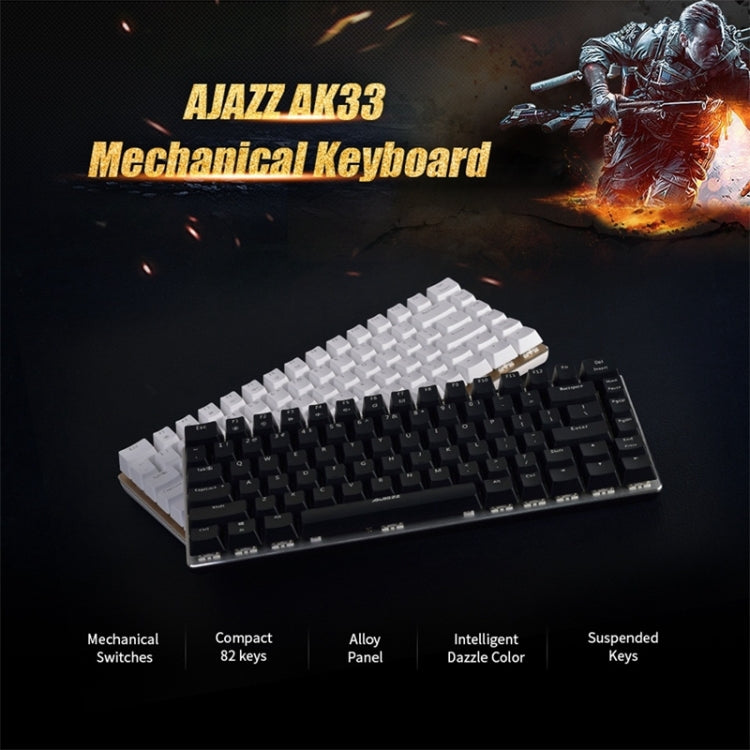 Ajazz 82 Keys Laptop Computer Gaming Mechanical Keyboard (White Black Shaft) - Wired Keyboard by Ajazz | Online Shopping South Africa | PMC Jewellery | Buy Now Pay Later Mobicred