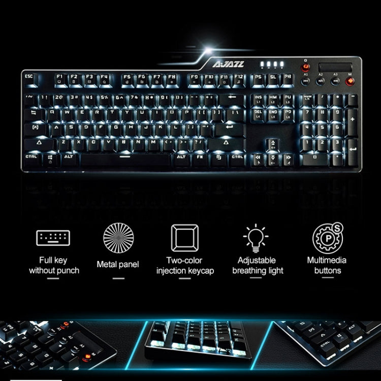 Ajazz AK35I Multimedia Knob Gaming Backlight Alloy Machinery Keyboard (Black Tea Axis) - Wired Keyboard by Ajazz | Online Shopping South Africa | PMC Jewellery | Buy Now Pay Later Mobicred