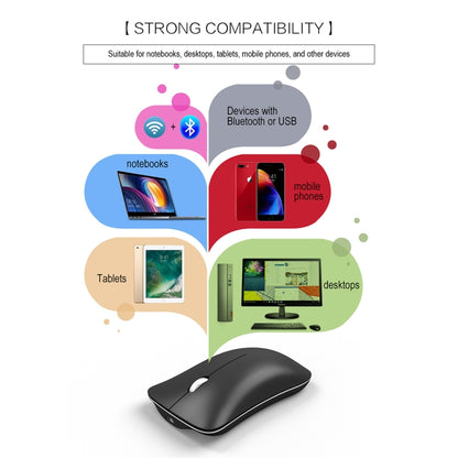 HXSJ T23 Bluetooth + 2.4GHz Wireless Dual Modes 4-Keys 1600 DPI Adjustable Ergonomics Optical Mouse - Wireless Mice by HXSJ | Online Shopping South Africa | PMC Jewellery | Buy Now Pay Later Mobicred