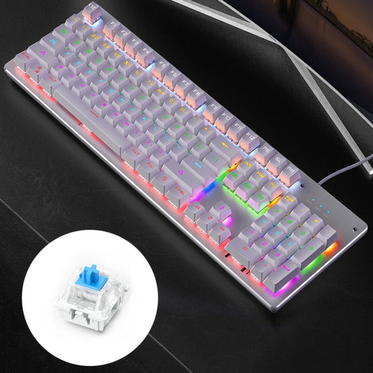 YINDIAO Classic Square Keys Mixed Light USB Mechanical Gaming Wired Keyboard, Blue Shaft (White) - Wired Keyboard by YINDIAO | Online Shopping South Africa | PMC Jewellery | Buy Now Pay Later Mobicred