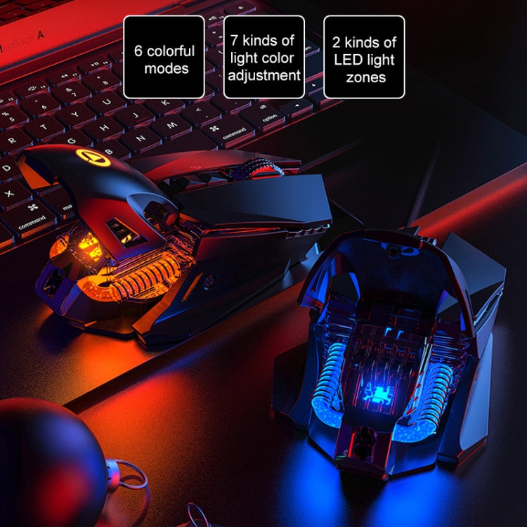 YINDIAO G10 7200DPI 7-modes Adjustable 7-keys RGB Light Wired Metal Mechanical Hard Core Macro Mouse, Style: Audio Version(Silver) - Wired Mice by YINDIAO | Online Shopping South Africa | PMC Jewellery | Buy Now Pay Later Mobicred