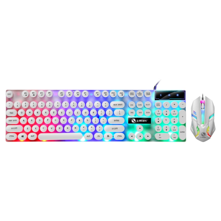 TX300 Mechanical Feel Backlight Punk Wired Keyboard Mouse Set (White) - Wired Keyboard by PMC TechLife | Online Shopping South Africa | PMC TechLife | Buy Now Pay Later Mobicred
