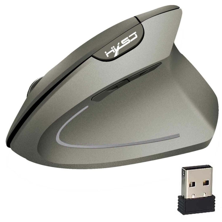 HXSJ T24 6 Buttons 2400 DPI 2.4G Wireless Vertical Ergonomic Mouse with USB Receiver(Grey) - Wireless Mice by HXSJ | Online Shopping South Africa | PMC Jewellery | Buy Now Pay Later Mobicred