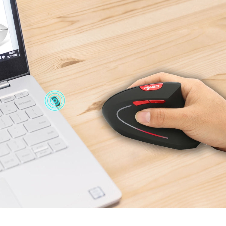 HXSJ T24 6 Buttons 2400 DPI 2.4G Wireless Vertical Ergonomic Mouse with USB Receiver(Grey) - free shipping - PMC Jewellery - Order now!