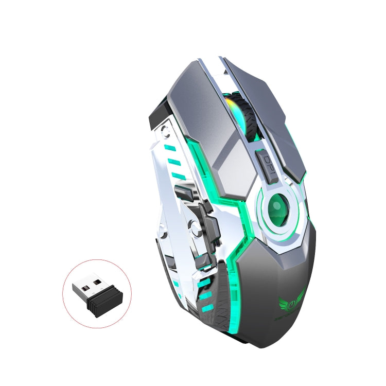 ZERODATE T30 2.4GHz 2400DPI Three-speed Adjustable RGB Backlight Wireless Optical Mouse(Grey) - Wireless Mice by ZERODATE | Online Shopping South Africa | PMC Jewellery | Buy Now Pay Later Mobicred