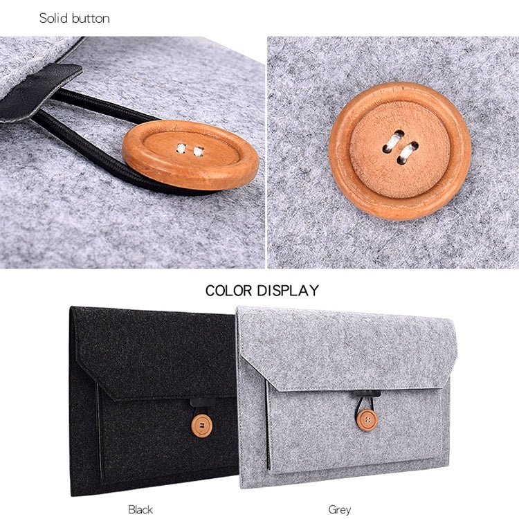 ND06 Multi-purpose Felt Button Laptop Inner Bag for 13.3 inch Laptop(Black) - 13.3 inch by PMC TechLife | Online Shopping South Africa | PMC TechLife | Buy Now Pay Later Mobicred