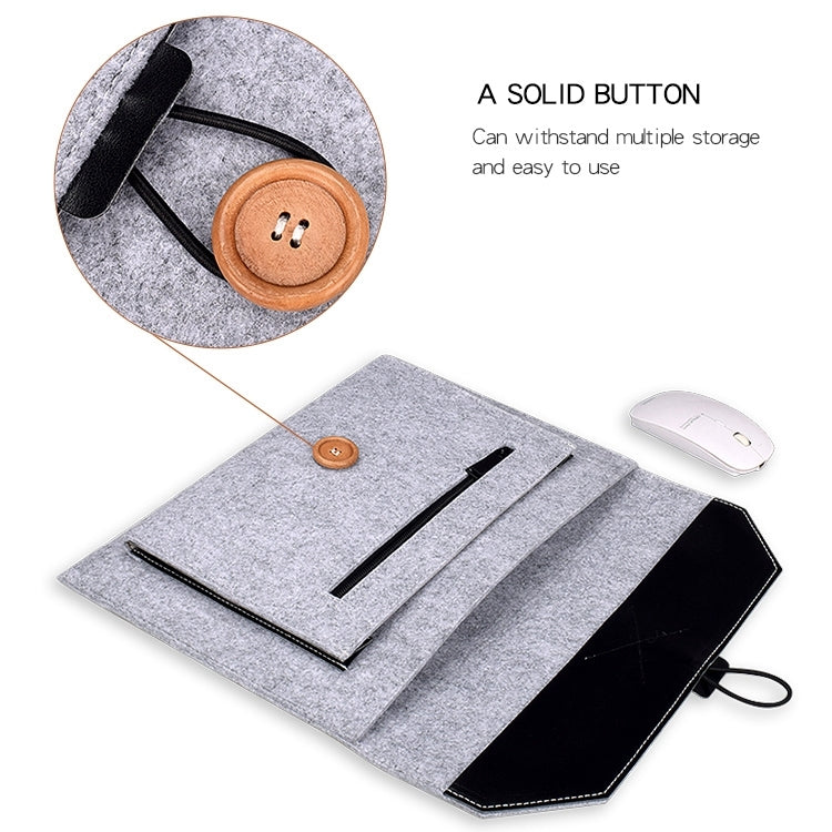 ND06 Multi-purpose Felt Button Laptop Inner Bag for 13.3 inch Laptop(Black) - 13.3 inch by PMC TechLife | Online Shopping South Africa | PMC TechLife | Buy Now Pay Later Mobicred