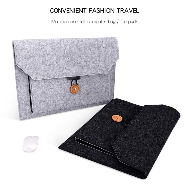 ND06 Multi-purpose Felt Button Laptop Inner Bag for 15.4 inch Laptop(Black) - 15 inch by PMC TechLife | Online Shopping South Africa | PMC TechLife | Buy Now Pay Later Mobicred