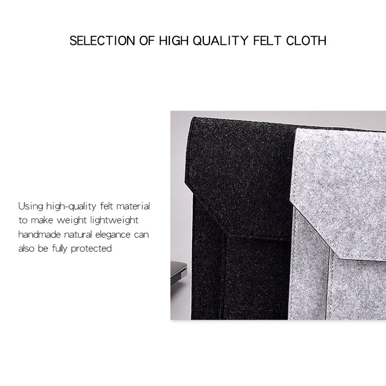 ND06 Multi-purpose Felt Button Laptop Inner Bag for 15.4 inch Laptop(Black) - 15 inch by PMC TechLife | Online Shopping South Africa | PMC TechLife | Buy Now Pay Later Mobicred