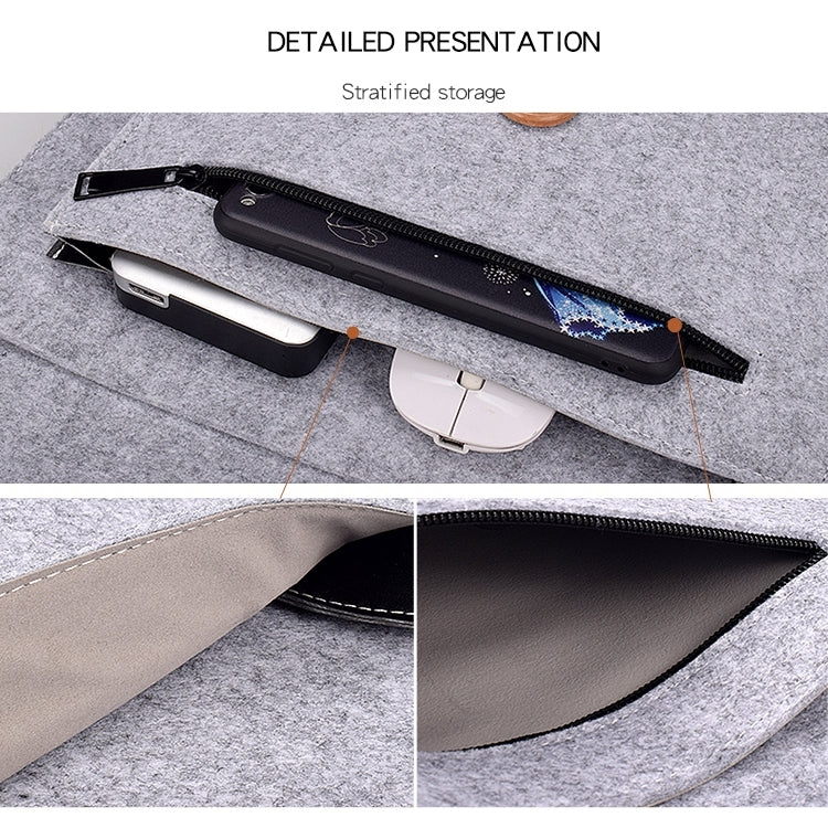 ND06 Multi-purpose Felt Button Laptop Inner Bag for 15.4 inch Laptop(Black) - 15 inch by PMC TechLife | Online Shopping South Africa | PMC TechLife | Buy Now Pay Later Mobicred