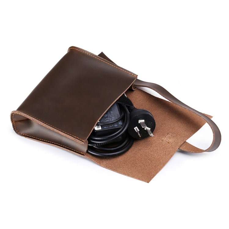Universal Genuine Leather Business Power Adapter Laptop Tablet Bag with Cable Winder, For 11.6 inch and Below Macbook, Samsung, Lenovo, Sony, DELL Alienware, CHUWI, ASUS, HP (Wine Red) - 13.3 inch by PMC Jewellery | Online Shopping South Africa | PMC Jewellery | Buy Now Pay Later Mobicred