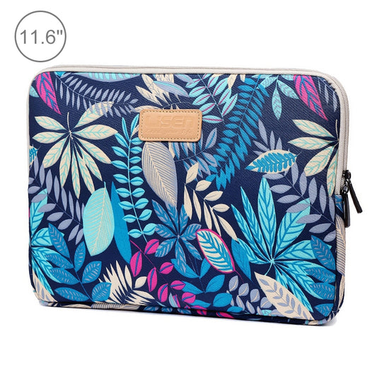 Lisen 11.6 inch Sleeve Case Colorful Leaves Zipper Briefcase Carrying Bag (Blue) - Other by PMC Jewellery | Online Shopping South Africa | PMC Jewellery | Buy Now Pay Later Mobicred