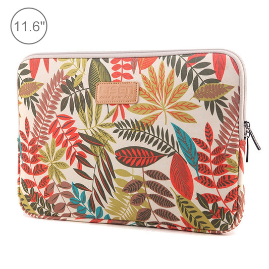 Lisen 11.6 inch Sleeve Case Colorful Leaves Zipper Briefcase Carrying Bag (White) - Other by PMC Jewellery | Online Shopping South Africa | PMC Jewellery | Buy Now Pay Later Mobicred