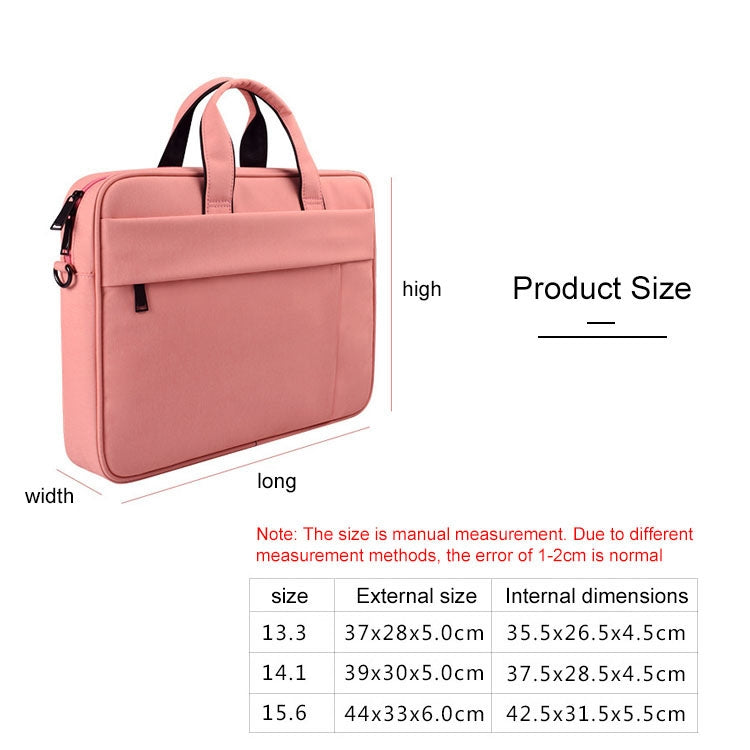 DJ03 Waterproof Anti-scratch Anti-theft One-shoulder Handbag for 14.1 inch Laptops, with Suitcase Belt(Pink) - 14.1 inch by PMC Jewellery | Online Shopping South Africa | PMC Jewellery | Buy Now Pay Later Mobicred